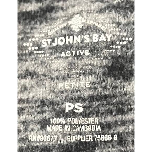 ST. JOHN’S BAY ACTIVE LONG SLV PULL-OVER HALF ZIP FLEECE TOP, WOMENS, GREY/BLACK - Picture 11 of 12